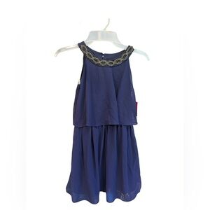 NWT Size 10 Navy Blue Dress with Beaded Neckline